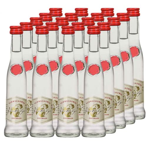 20 x Schwechower Obstbrand Zwetschge 4cl (40% Vol.) - kleine Flaschen - RATION - 20 x 40ml von Schwechower Obstbrennerei GmbH