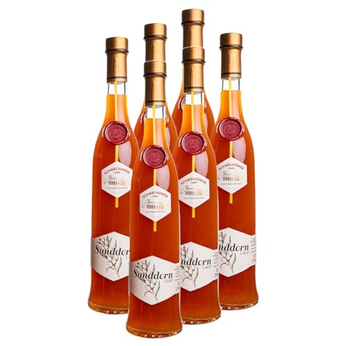6 x Schwechower Likör Sanddorn 0.5l (17% Vol.) - Fruchtiger Mecklenburger Sanddornlikör - Klassiker 500ml von Schwechower Obstbrennerei GmbH