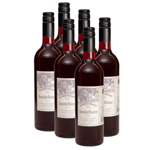 6 x Fruchtwein Heidelbeere, Heidelbeerwein 0,75l (8,5% Vol) | SCHWECHOWER Sundowner | Hochwertiger Obstwein aus Heidelbeeren | ohne Aroma- oder Farbstoffe von Schwechower Obstbrennerei GmbH