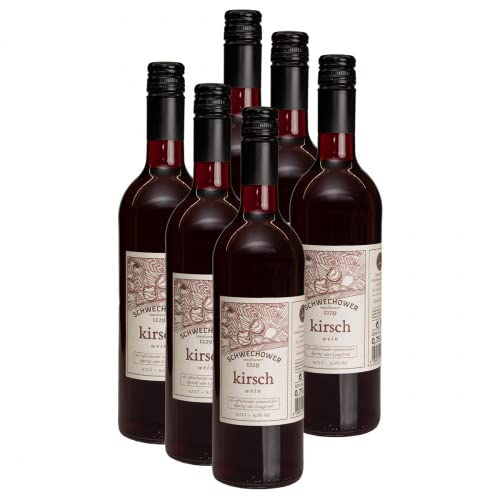 6 x Fruchtwein Kirsche, Kirschwein 0,75l (8,5% Vol) | SCHWECHOWER Sundowner | Hochwertiger Obstwein aus Kirschen | ohne Aroma- oder Farbstoffe von Schwechower Obstbrennerei GmbH