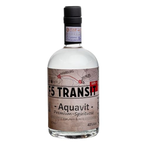 Aquavit 0.5l (40% Vol) No. 5574 - Akvavit DDR-Edition - F5 Transit | Entdecken Sie den unvergleichlichen Geschmack und die Tradition des Ostens mit unserem erstklassigen Aquavit von F5