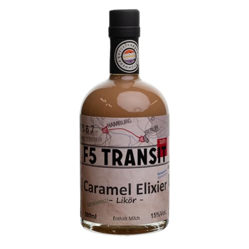 Caramel Elixir Likör 0.5l (22% Vol) No. 5567 | F5-Transit | Premium Karamell-Likör aus dem Osten Deutschlands | Deutliche Karamellnote mit einem nussigen Finisch. von F5