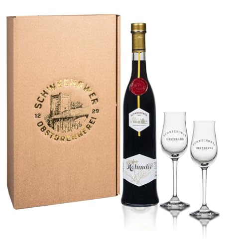 Schwechower Likör Holunder 0,5l + 2 Bouquetgläser (18% Vol.) - Geschenk - Holunderlikör 500ml von Schwechower Obstbrennerei GmbH