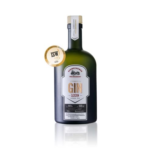 Schwechower Obstbrennerei Original GIN 1229 0,5l (44% Vol.) - London Dry Gin - Bester prämierter Premium Handcrafted Gin aus Mecklenburg von Schwechower Obstbrennerei GmbH