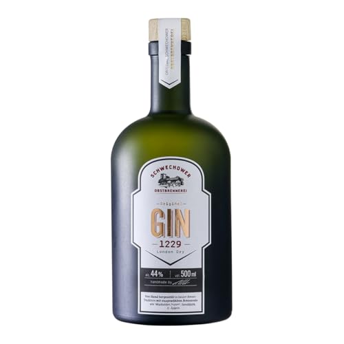 Schwechower Original GIN 1229 0,5l (44% Vol.) - London Dry Gin - Bester prämierter Premium Handcrafted Gin aus Mecklenburg von Schwechower Obstbrennerei GmbH