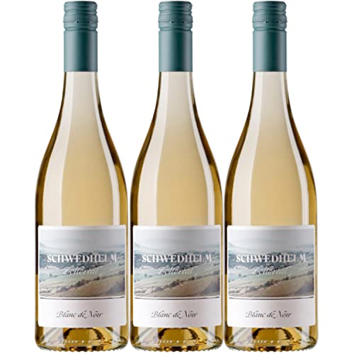 Schwedhelm Blanc de Noir Gutswein Weißwein Wein trocken QbA Deutschland I Versanel Paket (3 x 0,75l) von Schwedhelm