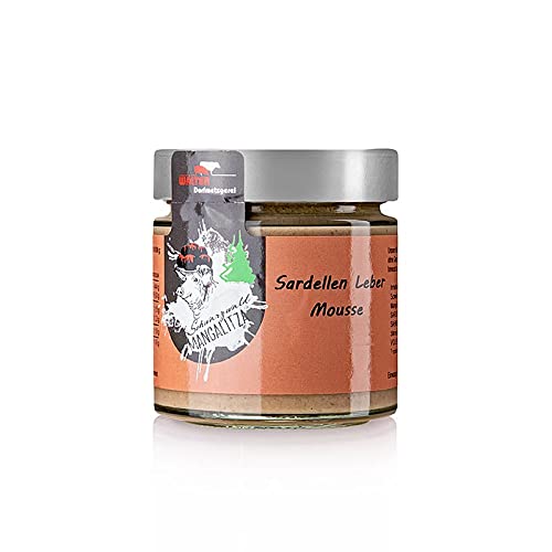 Sardellenlebermousse, vom Mangalitza Wollschwein, 150 g Sardellenlebermousse, vom Mangalitza Wollschwein, 150 g von Schwein