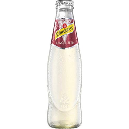 12 Flaschen Orginal Schweppes Ginger Beer Erfrischungsgetränk mit Ingwer a 0,2L in der Glas Flasche inc. 1.80€ MEHRWEG Pfand von Schweppes