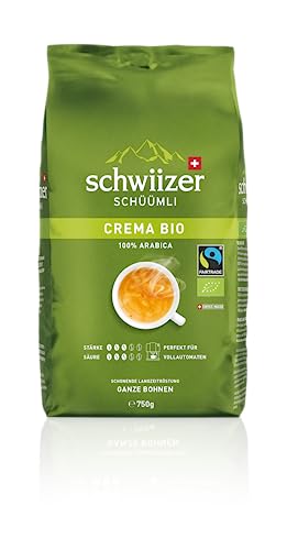 Schwiizer Schüümli Crema Bio Bohnenkaffee 750g Ganze Bohne - Intensität 3/5 - Mittlere Röstung | Level 3 - Fairtrade-Zertifikat von Schwiizer Schüümli