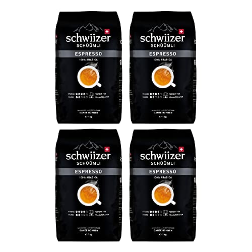 Schwiizer Schüümli Espresso Ganze Kaffeebohnen 4kg - Intensität 4/5 - UTZ-zertifiziert von Schwiizer Schüümli