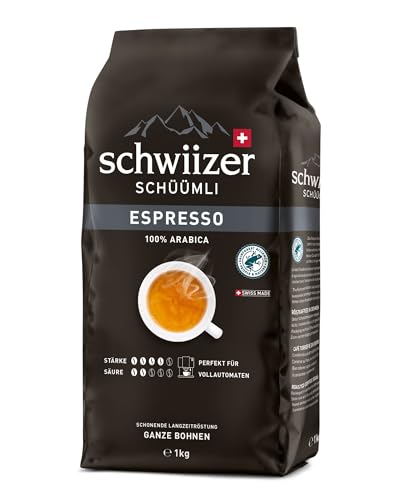 Schwiizer Schüümli Espresso Ganze Kaffeebohnen 1kg - Intensität 4/5 - UTZ-zertifiziert Schwiizer Schüümli Espresso Ganze Kaffeebohnen 1kg - Intensität 4/5 - UTZ-zertifiziert von Schwiizer Schüümli