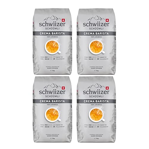 Schwiizer Schüümli Crema Barista Ganze Kaffeebohnen 4kg - Intensität 2/5 - UTZ-zertifiziert von Schwiizer Schüümli