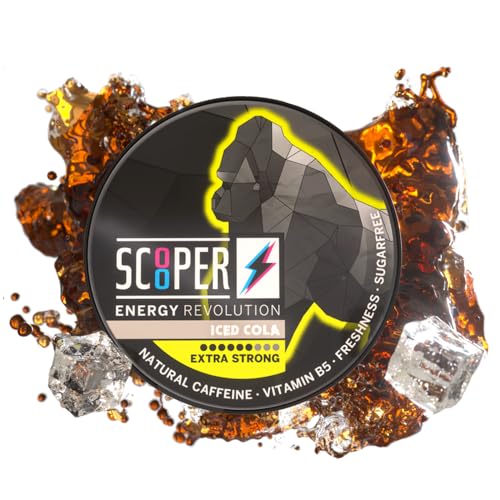 Scooper Energy Iced Cola Extra Strong 80mg | Energy Booster Pouches Sugarfree | 7,2g von Scooper Energy