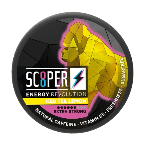 Scooper Energy Iced Tea Lemon Extra Strong 80mg | Energy Booster Pouches Sugarfree | 7,2g von Scooper Energy