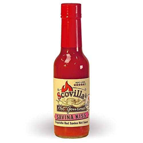 Scovillas Hot Gourmet SAVINA KISS Exquisite Red Savina Hot Sauce, 148ml von suryalogics GmbH