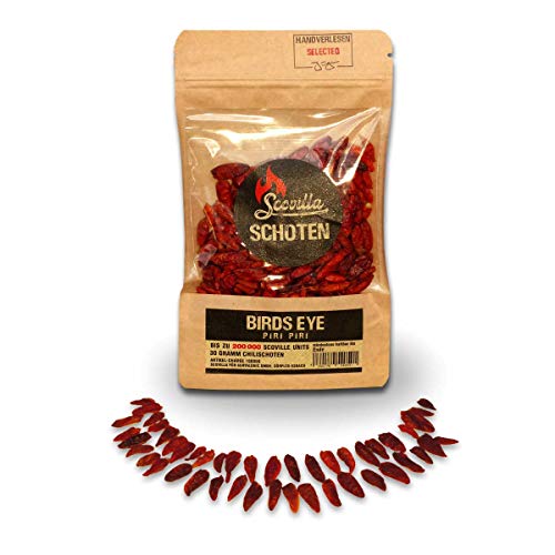 Scovillas Birds Eye (Piri Piri) Schoten, getrocknet, 30g von Scovilla