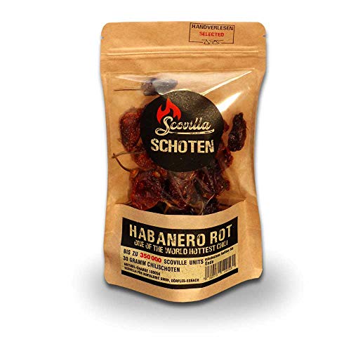 Scovillas Habanero Rot Schoten, getrocknet, 30g Scovillas Habanero Rot Schoten, getrocknet, 30g von Scovilla