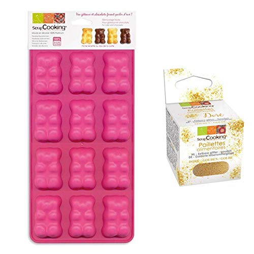 Bärformen für Marshmallow-Schokolade + Goldene lebensmittelglitzer von ScrapCooking