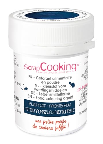 ScrapCooking - Lebensmittelfarbe Pulver Blau 5g - Essbare Lebensmittel-Farbe für Backen, Torten, Kekse, Kuchen, Teigen, Fondant, Rainbow Cake – Nachtblau - Hergestellt in Frankreich - 4047 von ScrapCooking