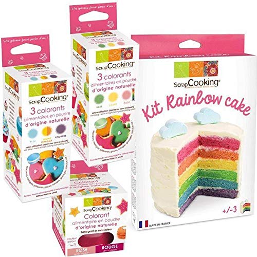 Rainbow Cake Set + 7 natürliche Lebensmittelfarben von ScrapCooking