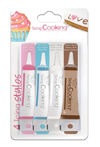 ScrapCooking - 4 Deko-Stifte weiß, rosa, blau, schoko 4X20g von ScrapCooking