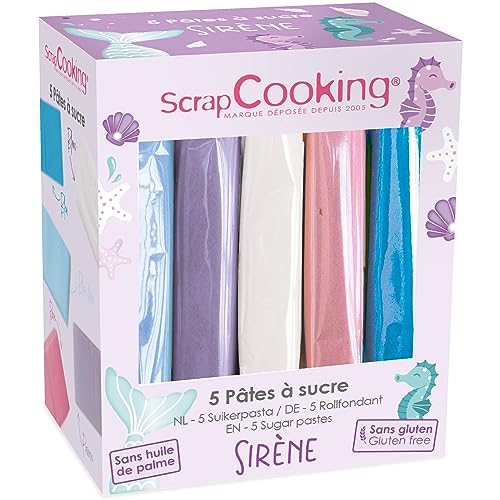 ScrapCooking - 5er-Set Fondant Meerjungfrau - Hellblau, Parma, Weiß, Rosa, Türkis Blau - 5 x 80 g - Zuckerpaste Für Kuchen Torten Deko Geburtstag - Glutenfrei & Palmölfrei - 7259 ScrapCooking - 5er-Set Fondant Meerjungfrau - Hellblau, Parma, Weiß, Rosa, Türkis Blau - 5 x 80 g - Zuckerpaste Für Kuchen Torten Deko Geburtstag - Glutenfrei & Palmölfrei - 7259 von ScrapCooking