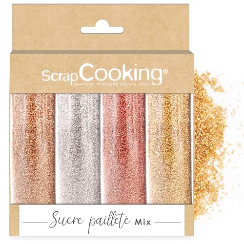 ScrapCooking - Essbarer Glitzer Zucker Mix - Gold, Roségold, Silber, Rubin 76 g – Lebensmittel Glitzerpulver Pastry Decors – 4807 ScrapCooking - Essbarer Glitzer Zucker Mix - Gold, Roségold, Silber, Rubin 76 g – Lebensmittel Glitzerpulver Pastry Decors – 4807 von ScrapCooking