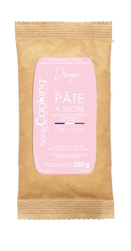 ScrapCooking - Pâte à Sucre Rose « Dragée » 250 g - Colorant d’Origine Naturelle - Sans Gluten, Sans Huile de Palme - Pour Gâteaux, Pâtisseries - Fabriquée en France - 7627 von ScrapCooking