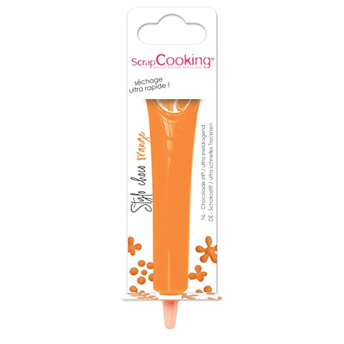 ScrapCooking - Schokoladenstift Orange - Zuckerschrift Halloween 25g - Essbarer Dekorativer Zuckerstift - Schreiben und Zeichnen - Beschriftung von Fondant, Glasuren, Torten - 6808 von ScrapCooking