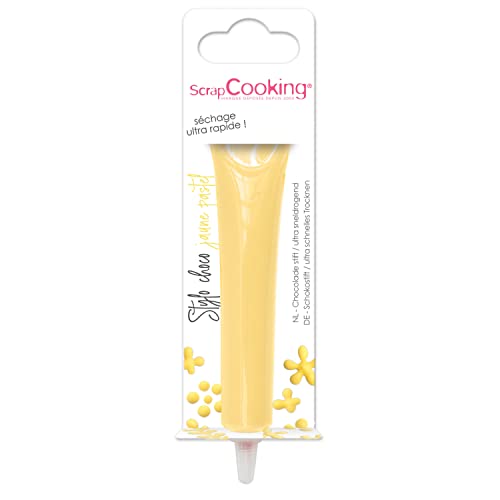 ScrapCooking - Schokoladenstift Pastellgelb - Zuckerschrift Gelb 25g - Essbarer Dekorativer Zuckerstift - Schreiben und Zeichnen - Beschriftung von Fondant, Glasuren, Torten - 6804 von ScrapCooking