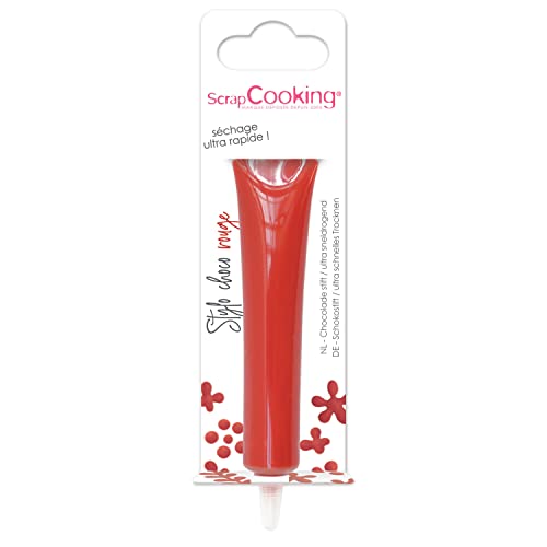 ScrapCooking - Schokoladenstift Rot - Zuckerschrift Rot 25 g - Essbarer Dekorativer Zuckerstift - Schreiben und Zeichnen - Beschriftung von Fondant, Glasuren, Torten - 6803 von ScrapCooking