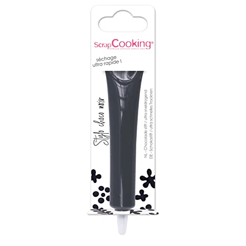 ScrapCooking - Schokoladenstift Schwarz - Zuckerschrift Schwarz 25 g - Essbarer Dekorativer Zuckerstift - Schreiben und Zeichnen - Beschriftung von Fondant, Glasuren, Torten - 6810 von ScrapCooking