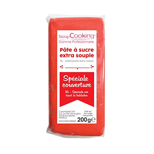 Zuckerpaste, spezielle Decke rot 200 g – SCRAPCOOKING von ScrapCooking