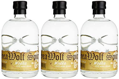 SeaWolf Spirit Piratenflasche Wodka 37.5% vol (3 x 0.5 l) von SeaWolf