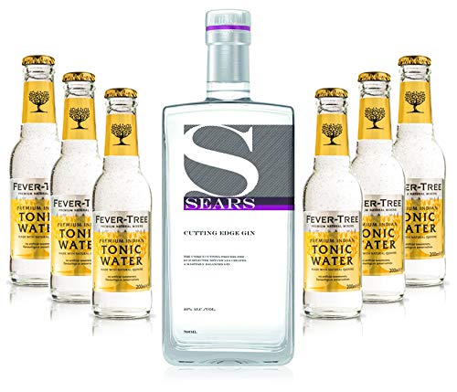 Gin Tonic Set - Sears Cutting Edge Gin 0,7l 700ml (44% Vol) + 6x Fever Tree Tonic Water 200ml inkl. Pfand MEHRWEG von Sears-Sears