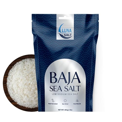 Baja-Meersalz – handgeerntet, 454 g, sonnengetrocknet, über 90 Elemente, natriumarmes Gourmetsalz – erstklassiges Koch- und gesundheitsfreundliches Gewürz – wiederverschließbarer Beutel von Seba Garden
