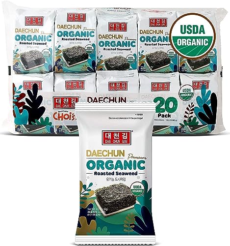 Bio-DAECHUN(Choi's1) Algen-Snacks, 20er-Pack, Original, Nori Blatt, Produkt von Korea Premium Great von Seba Garden