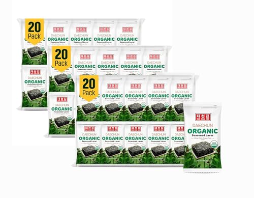 DAECHUN (Choi's1) Bio-Seetang-Snack, 20 Stück, Bio-Olivenöl, Bio-Sesamöl, vegan, Keto, glutenfrei, Produkt aus Korea-3er-Pack von Seba Garden