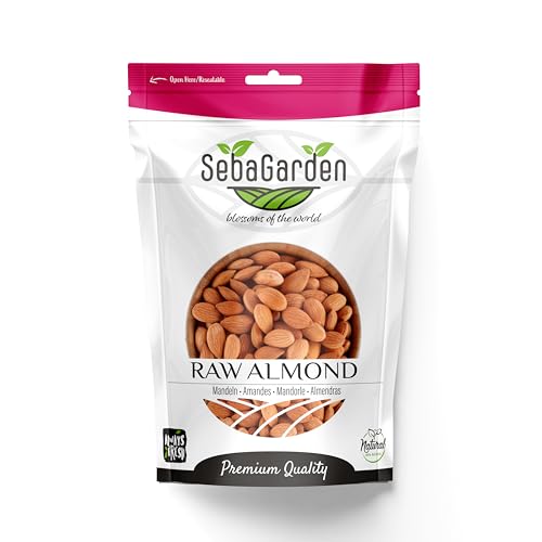 Seba Garden Kalifornische Mandeln roh - ganz natürlich - Druckverschlussbeutel (1kg) von Seba Garden