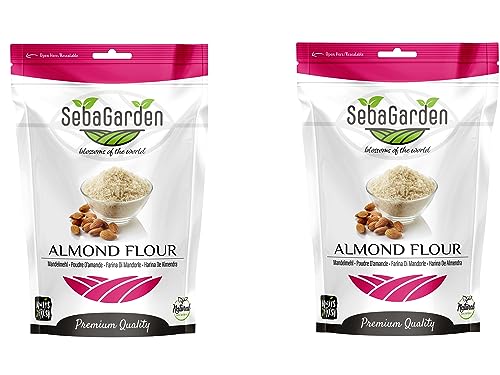 Seba Garden Mandelmehl Extra Fein Blanchiert, wiederverschließbar, aus Kalifornien (2 Kg) von Seba Garden