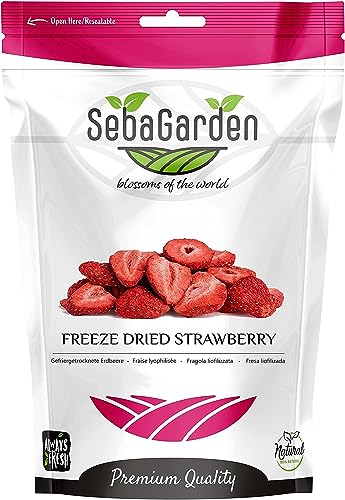 Seba Garden Premium gefriergetrocknete Erdbeeren, 200 g | leckere mediterrane Erdbeeren, gentechnikfrei und vegan… von Seba Garden