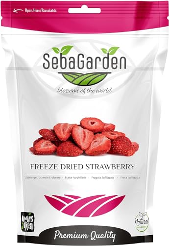 Seba Garden Premium gefriergetrocknete Erdbeeren, 500 g | leckere mediterrane Erdbeeren, gentechnikfrei und vegan von Seba Garden