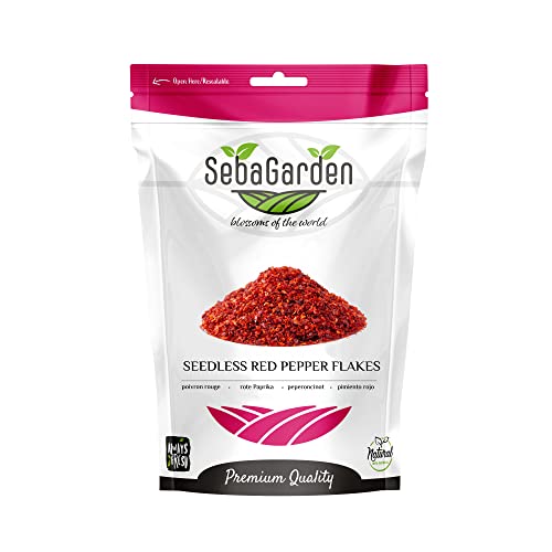 Seba Garden Red Pepper Flocken entsteint 250g | Premium-Klasse | Silk Paprika | Flocken | . (Medium) von Seba Garden