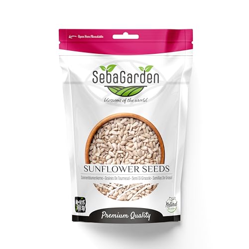 Seba Garden Sonnenblumenkerne, geschält, 1 kg, Güteklasse A, roh, ungesalzen, glutenfrei, Keto-freundlich, Proteinquelle, hoher Fasergehalt, Eisenquelle, nicht gentechnisch verändert von Seba Garden