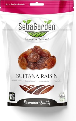 Seba Garden Sultana Rosinen 1kg, Rote türkische Sultana Rosinen ohne Kerne Seba Garden Sultana Rosinen 1kg, Rote türkische Sultana Rosinen ohne Kerne von Seba Garden