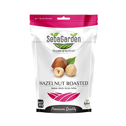 Seba Garden Türkisch geröstete Haselnüsse im wiederverschließbaren Ziplock-Beutel, 1 kg, ohne Gentechnik, ungesalzt, ohne Schale, natürlich, Premium-Qualität, glutenfrei, Snacks für Keto, Paleo von Seba Garden