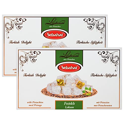 Sebahat - Türkischer Honig - Turkish Delight Lokum mit Pistazien im 2er Set à 500 g Packung von Sebahat