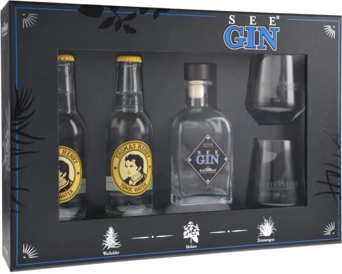 SeeGin® Blue Tonic Set | London Dry Gin 350ml | Thomas Henry Tonic Water | Steinhauser Tumbler | Geschenbox von SeeGin
