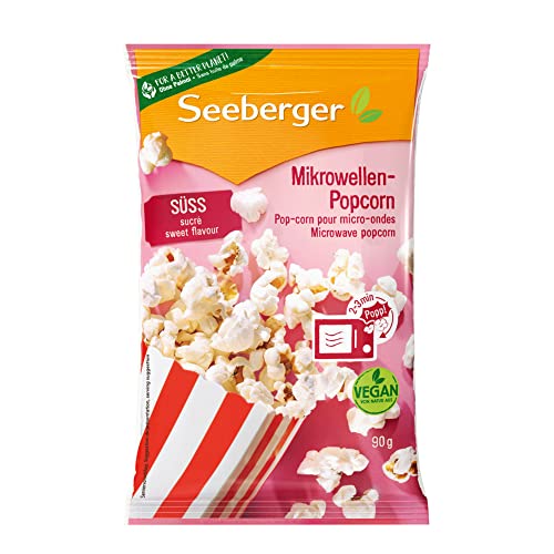 Seeberger Mikrowellen-Popcorn süß mit Sonnenblumenöl (24 x 90 g) von Seeberger