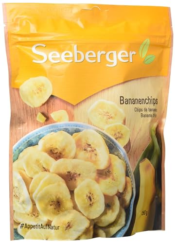 Seeberger Bananenchips: Frische Bananenscheiben in feinem Kokosöl zu knusprigen Chips gebacken - aufregend bananig - gesüßt - ohne Aroma, vegan (1 x 150 g) von Seeberger